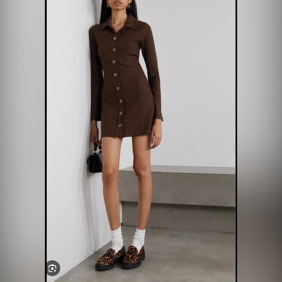 Reformation Dresses & Skirts - Reformation Benton Ribbed Mini Shirt Dress